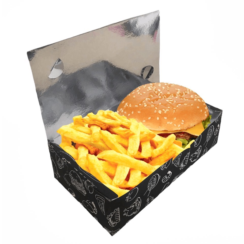 Perpacks  Caixa com Tampa para Hamburguer (Food Laranja)